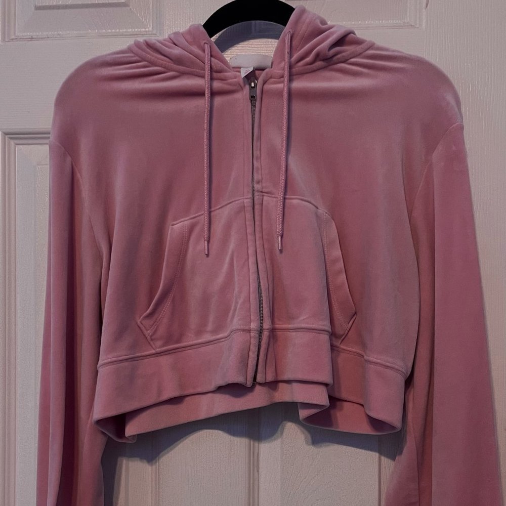 Colsie Pink Velvet Crop Jacket